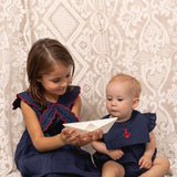 Cordelia Dress - Navy & White