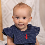 Marina Playsuit - Navy & White