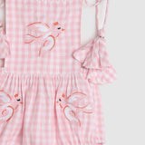 Evie Playsuit - Pink Gingham Bird - ALEX & ANT