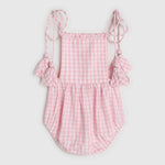 Evie Playsuit - Pink Gingham Bird - ALEX & ANT