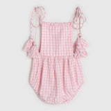 Evie Playsuit - Pink Gingham Bird - ALEX & ANT