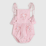 Evie Playsuit - Pink Gingham Bird - ALEX & ANT
