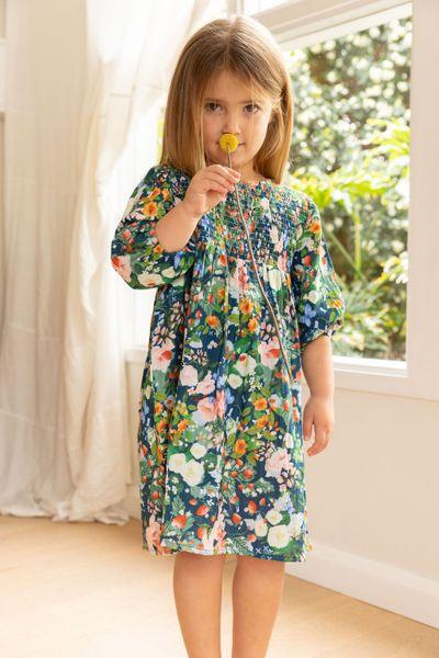 Lilly Smock Dress - Strawberry Navy - ALEX & ANT