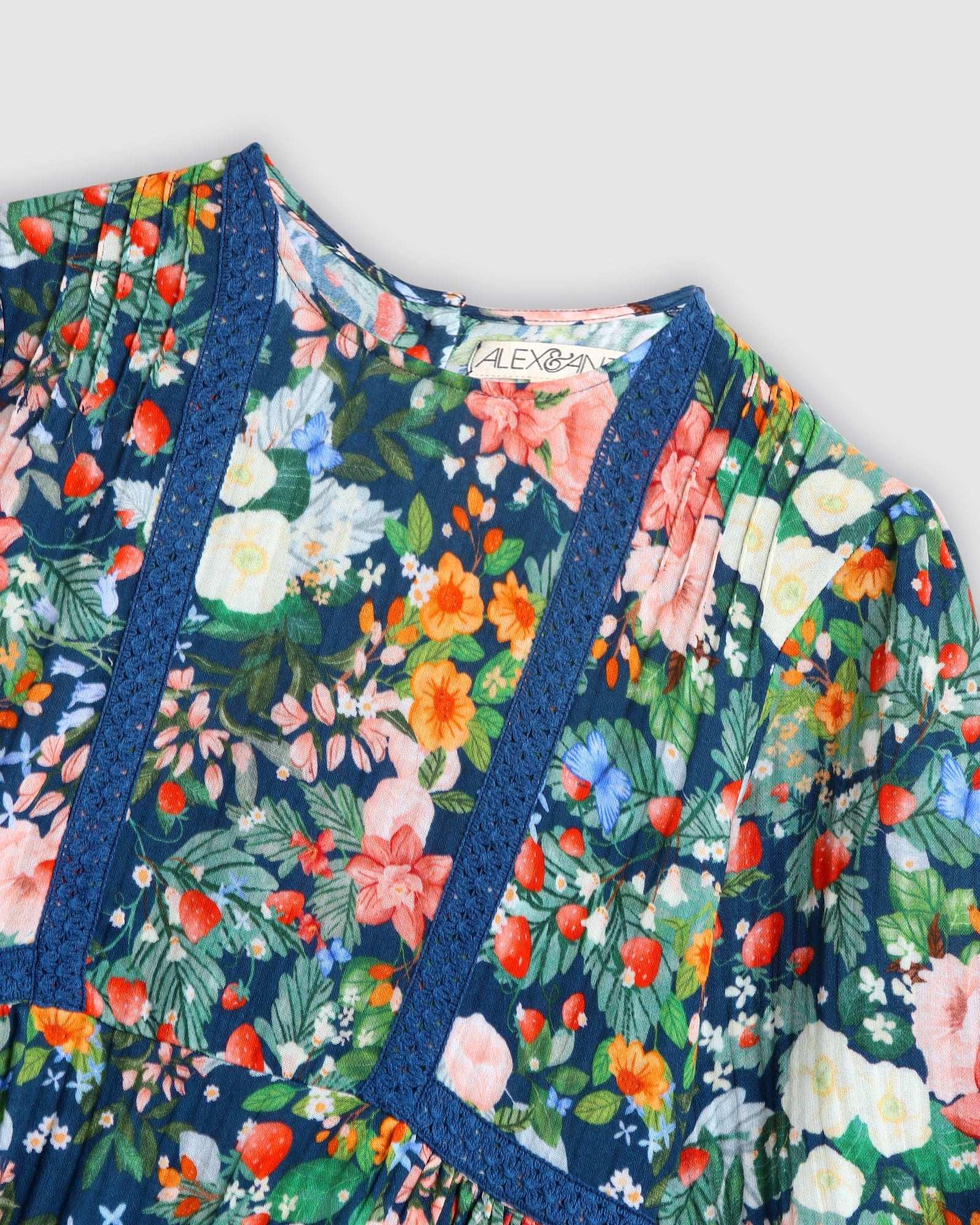 Primrose Dress - Strawberry Navy - ALEX & ANT