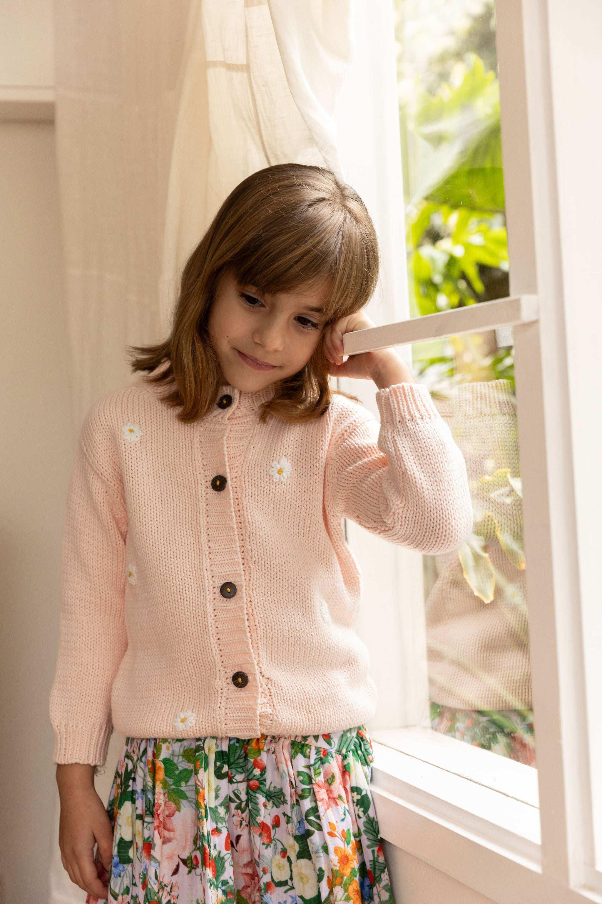 Sunflower Cardigan - Baby Pink - ALEX & ANT